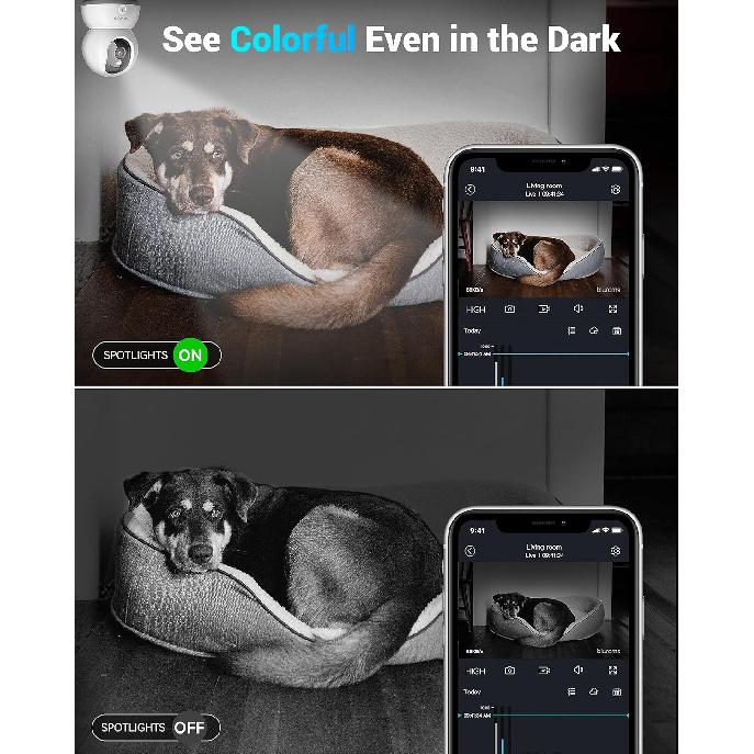 Blurams Pet Camera 2K, Cameras for Home Security with One-Touch Call, Dog Camera w/Color Night Vision, Motion Tracking, Cloud & SD Card Storage