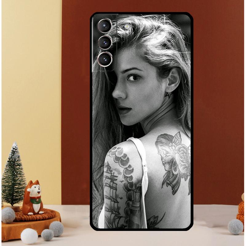 Sexy Tattoo Girl Case For Samsung Galaxy S23 Ultra S24 S22 Note 20 Ultra 10 Plus S8 S9 S10 S20 S21 FE Cover