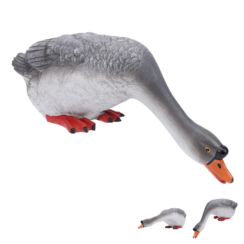 Статуя гуся Садовая скульптура из смолы для животных на ферме Фигурка для двора Балкон для водного пейзажа Декорация