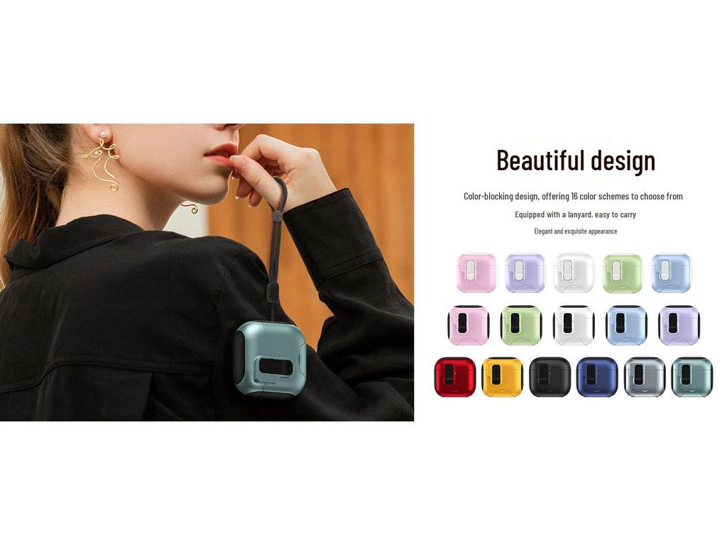 Защитный чехол для AirPods Pro 3 и 4 со выдвижной подставкой