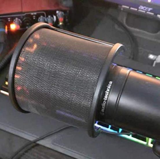 ALSKY Microphone Filter, Noise Reduction, U-Shaped, Desktop Microphone Filter, Pop (Black)