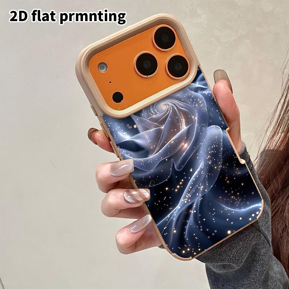 Phone Case: 2D flat lambskin suitable for iPhone 18 17 16 15 14 13 Pro film protection case, starlight tulle rose, Christmas and Halloween gifts