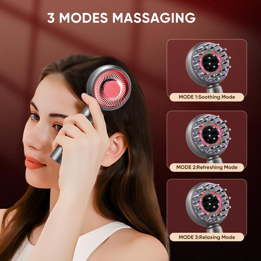 Intelligent Massage Comb Red Light Head Care Fluffy Comb Healthy Hair Comb Essence Medicine Introducer Hair Growth Instrument