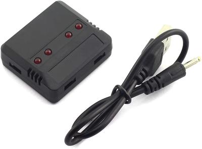 Универсальное USB-зарядное устройство 1-в-4 для аккумуляторов – Совместимо с Hubsan, Wltoys, UDI, JXD, Syma, Holy Stone – 3,7 В LiPo