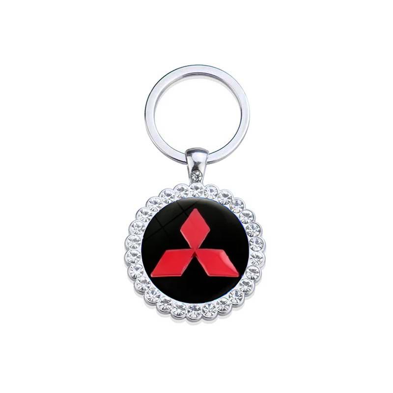 Alloy Car Logo Key Rings Chain Holder Gift for Mitsubishi Ralliart Lancer ASX L200 Colt Pajero Outlander Eclipse Galant Montero
