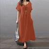 A Loose and Casual Solid-color Pocket Dress for Women's Wear