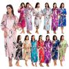 2023 Women Sexy Silk Satin Robe Dress Peacock Floral Print Kimono Pajamas Cardigans Autumn Bathrobes