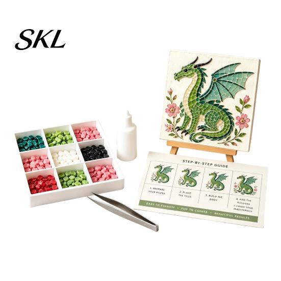 Christian Home Decor DIY Sea Glass Mosaic Art Kit, 3D Forest Animal Craft Set with Religious Birthday Present Colorful Pieces for Adults Beginners,