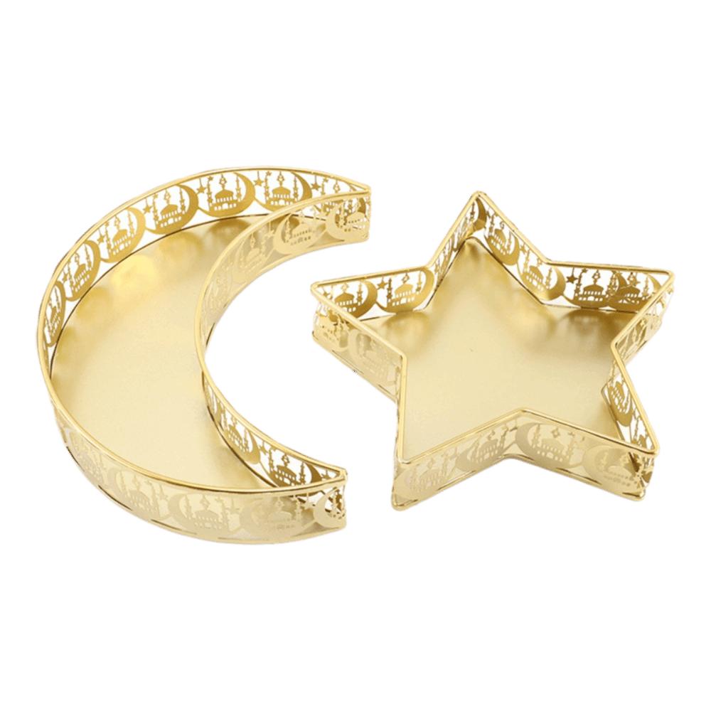 Iron Material Dessert Tray Moon Star Shaped Food Storage Container Dinner Plate Table Decor