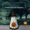 Resin Ghost Pumpkin Ornament Adorable Collectible Statue Sculpture for Vintage Halloween Decor Aesthetic Room Decor