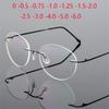 Framless Round Myopia Glasses Finished Women Men Ultra-Light Rimless Shortsighted Prescription Eyeglasses 0 -0.5 -0.75 To -6.0