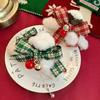 Festive Plush Bow Tassel Bell Claw Clip for Updo Hairstyles