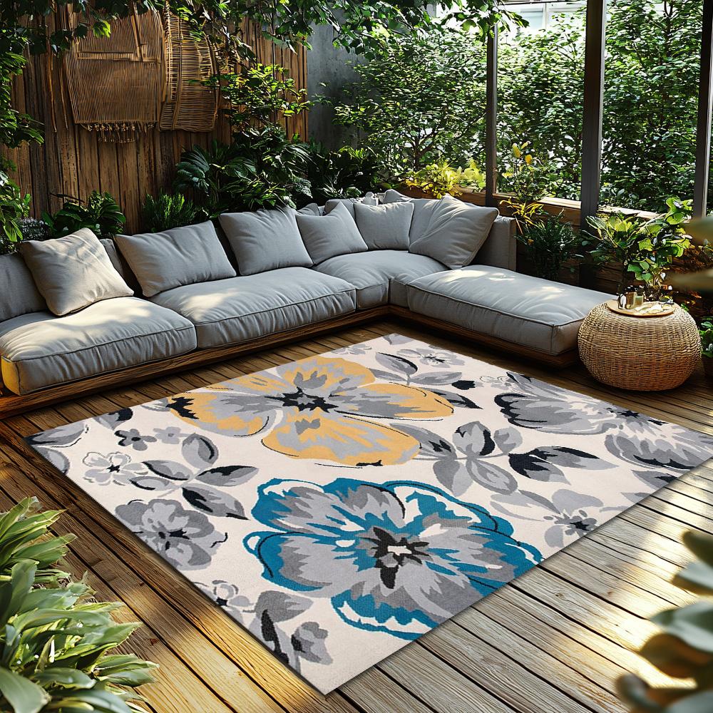 Кремовый цветочный богемный ковер, многоцветный узор, нескользящий ковер, уютный коврик для гостиной для винтажного домашнего декора