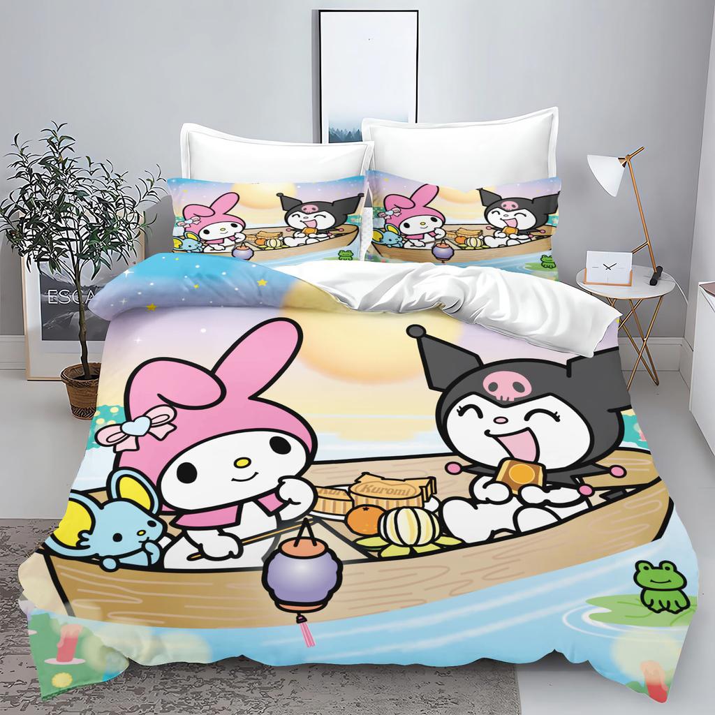Куроми Моя Мелоди Серия Sanrio Печатный Комплект Постельного Белья для Спальни Пододеяльник Рождественские Подарки Комфорт Мультяшный С Наволочкой