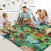 Dinosaur Toys 12 PCs Realistic Dinosaur Figures Figure Toy Storage Box with Jumbo Play Mat Information Dinosaur Book Educational Dinosaur Figure Play