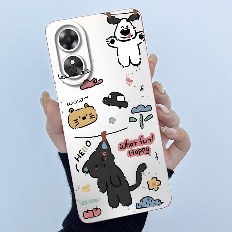 Для OPPO A17 A17K 2022 CPH2477 Чехол Задняя крышка Милый Панда Милые Девочки Мягкий Силикон ТПУ Чехол для Телефона Ударопрочный Защитный Корпус