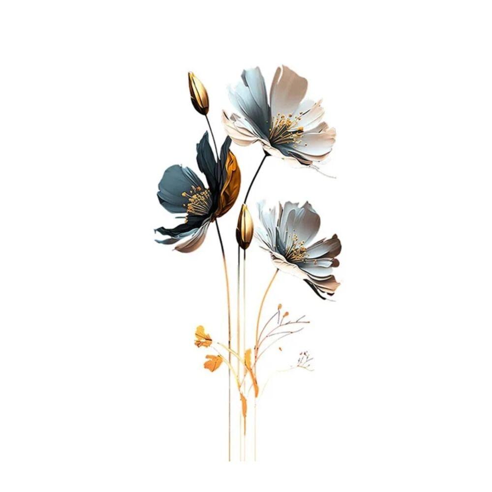 3D Lotus Background Decor Decals PVC Aesthetic Wallpaper Flower Wall Stickers  Living Room