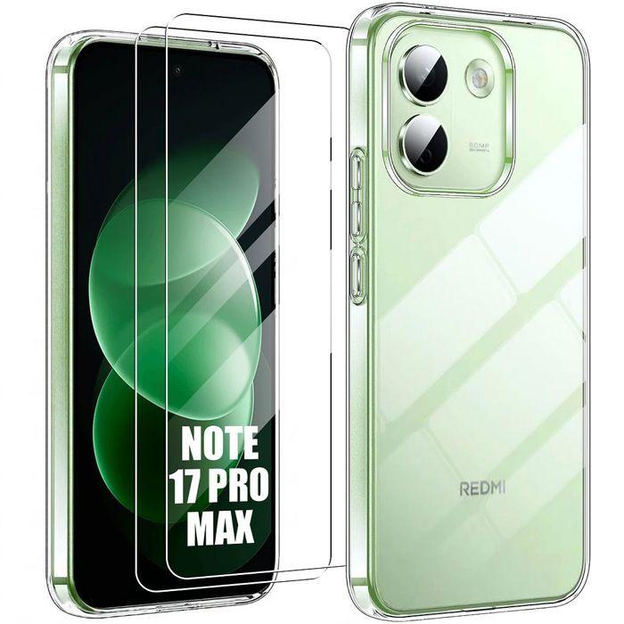 Coque pour Xiaomi Redmi Note 17 Pro Max 5G, Silicone Transparent Anti-Rayures - 2 Verres Trempés