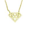 [Q6150] - Handcrafted 'Origami' Necklace (diamond) Gold - 14x10 Mm