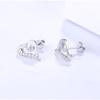 Korean Style Heart-Shaped Earrings S925 Sterling Silver Earrings Simple All-Match Allergic Earrings Female Stud Earrings Korean Style