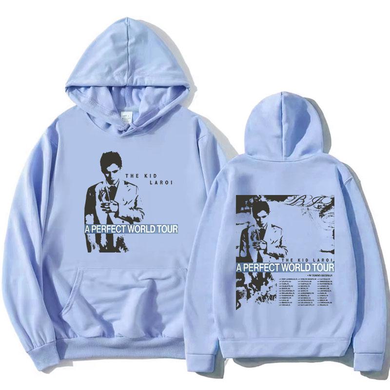 THE KID LAROI A PERFECT WORLD TOUR 2026 Худи Флис Длинный рукав Женская толстовка с капюшоном Унисекс Уличный стиль Дизайн Принт Худи