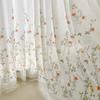 Vintage Floral Sheer Curtains - French Country & American Rustic Light Filtering Rod Pocket Window Drapes with Camellia & Leaf Pattern