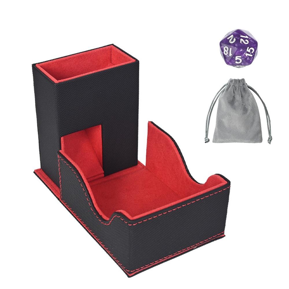 Portable Foldable Dice Roller Tower with Bag PU Leather Dice Tower Special Design Convenient Dices Box for RPG Table Top Gaming
