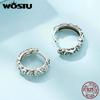 WOSTU 925 Sterling Silver Vintage Pattern Hoop Earrings Women Classicial Round Wedding Party Earring Pendientes Anniversary Gift