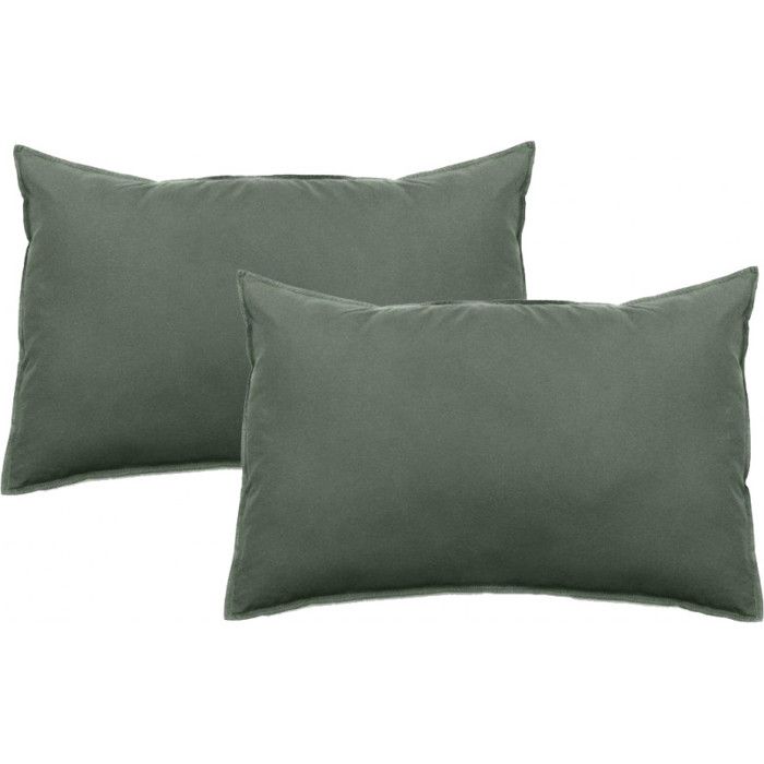 Set of 2 Palace Pure Cotton Dyed Washed Pillowcases 63 Threads/cm² South Wind - Palace Cedar - Set of 2 Pillowcases 50 X 70 Cm