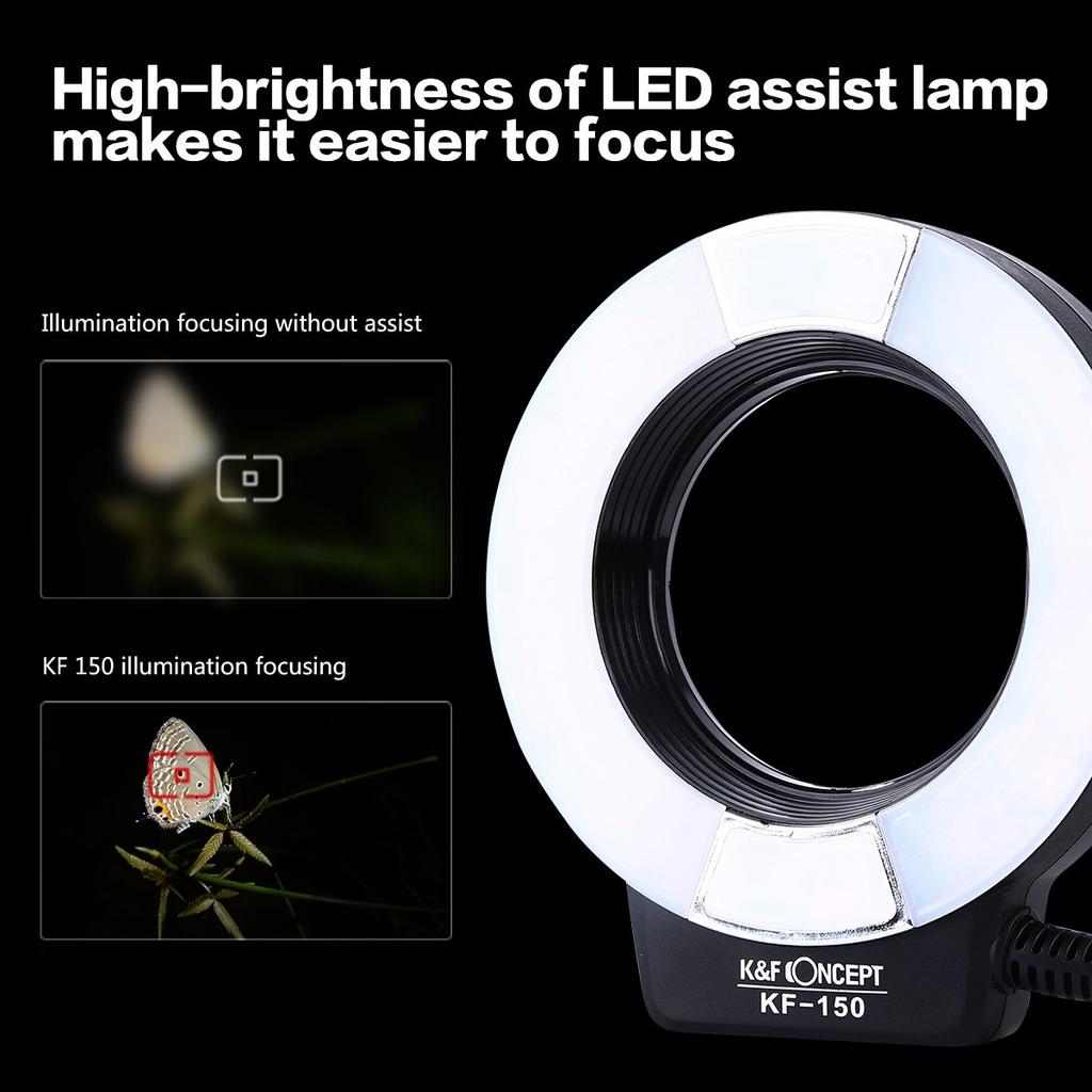 Концепт Спидлайт Вспышка для камеры с поддержкой TTL Макро кольцевая вспышка для Nikon K&F KF-150N