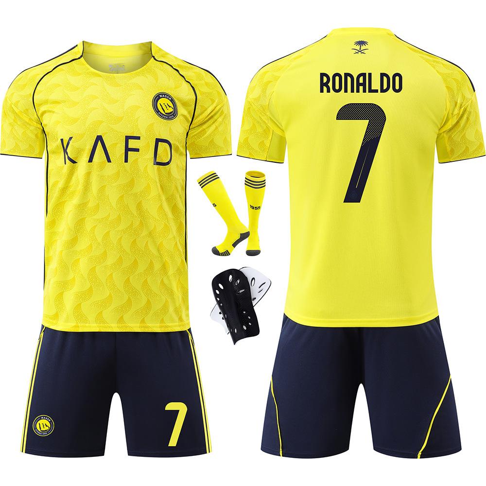 Riyadh Victory Jersey 7 Ronaldo Adult Kids Soccer Jersey Set New