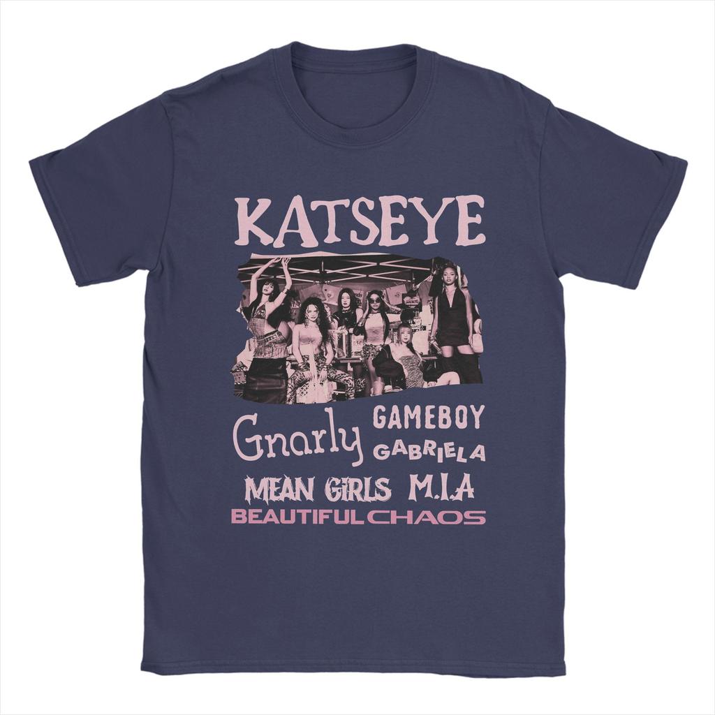 Casual Katseye Kpop Girl Group T-Shirt Men Crew Neck Cotton T Shirts Short Sleeve Tee Shirt Printed Clothing