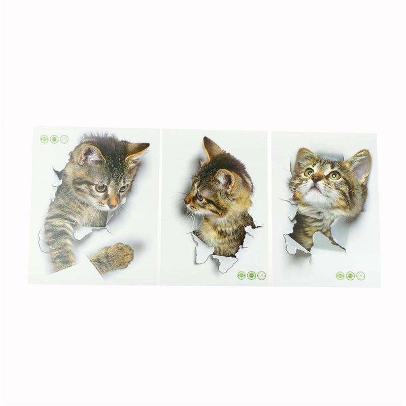 Милый кот стикер на стену для гостиной, спальни, шкафа, туалета, украшение