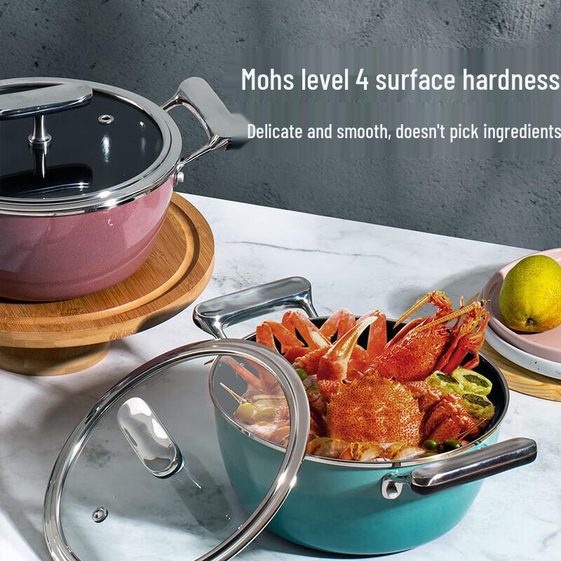 Y.ECUNZ Mousse Pink Enamel Milk Pot