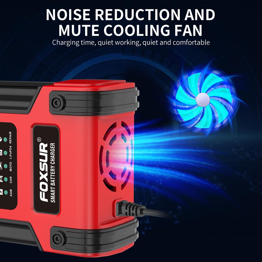 12 В 24 В автомобильное зарядное устройство для литиевых AGM гелевых свинцово-кислотных аккумуляторов 7-ступенчатый автоматический ремонт ЖК-адаптер питания