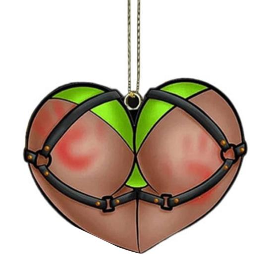 Игривая акриловая рождественская елочная игрушка-подвеска «Непослушное сердце» Праздничное подвесное украшение Забавный праздничный подарок для друзей и семьи