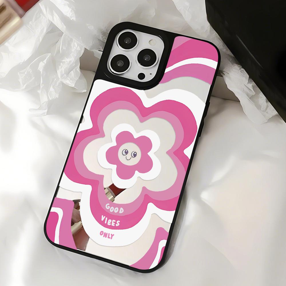 Mirror Phone Case for iPhone 15 11 13 14 for 15 16 Pro Max 12 13 16 Pro Cloud Flower and Animal Cute Style Phone Case