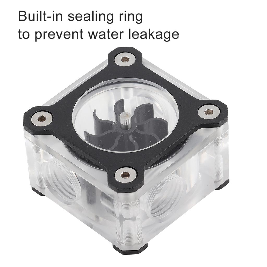 Water Cooling Flow Meter Transparent PMMA Computer Accessories G1 4 Thread(Noir )