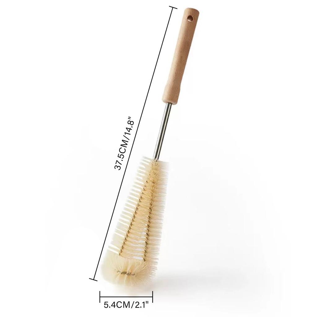 1 шт., щетка для чистки бутылок с длинной деревянной ручкой, щетка для чистки бутылок с водой, без мертвых зон для вакуумных чашек