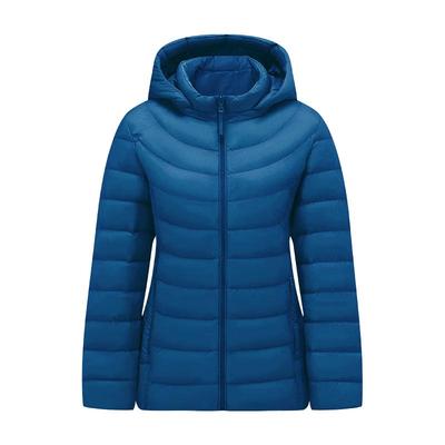 Женская легкая пуховая куртка свободного кроя со съемным капюшоном TD216236