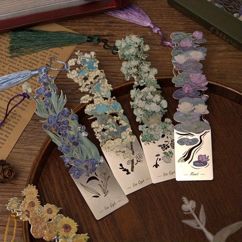 Oil Painting Style Retro Famous Painting Metal Bookmark, Handbook Reading Book Clip Book Buckle Pendant, Student Graduation Gift