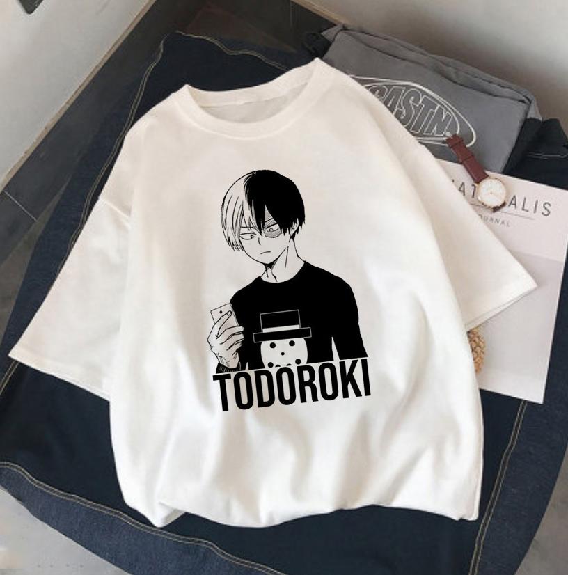 My Boku No Hero Academia Katsuki Bakugou Топ с принтом Harajuku, женская футболка, повседневные женские базовые футболки с круглым вырезом и короткими рукавами