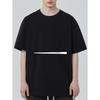 Oversized T Shirt Black Minimalist White Line Print Casual Streetwear Unisex Top for Everyday Wear