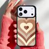 Эстетичный чехол для телефона 'Latte Love Brown Heart' для iPhone 17 16 15 14 13 Pro Max Задняя крышка для 12 11 Pro Coque
