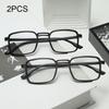 2Pcs High Quality Plastic Reading Glasses For Men Anti Blue Light Presbyopia Eyewear With Diopter +1.0 +1.5 +2.0To +3.5