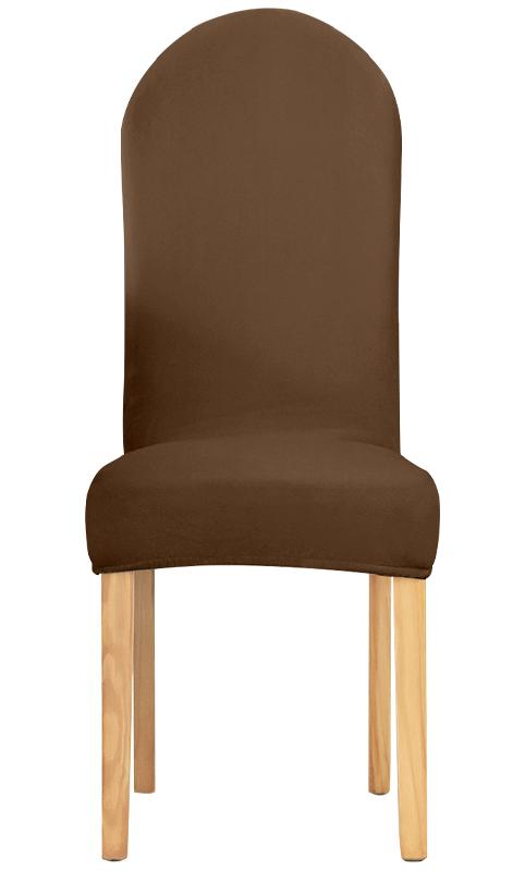 Cover Chair Rounded Backrest Brown Velvet