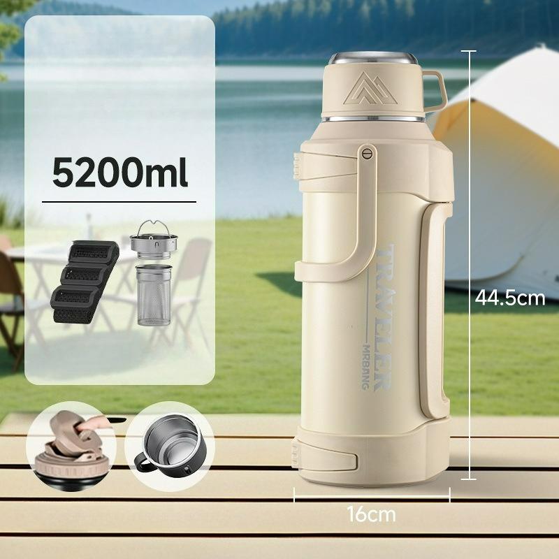 Портативный термос-чайник, термос-чайник из нержавеющей стали большой вместимости, уличный портативный термос сверхбольшой вместимости