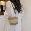 Striped Woven Small Bag Women's 2025 New Trendy Fashion Straw Woven Bucket Bag Summer Seaside Vacation Beach Bag