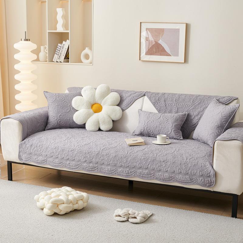 Cotton Solid Color Sofa Cover Four Seasons Universal Sofa Cushion Modern Simple Sofas Towel for Living Room Embroidered Cushions