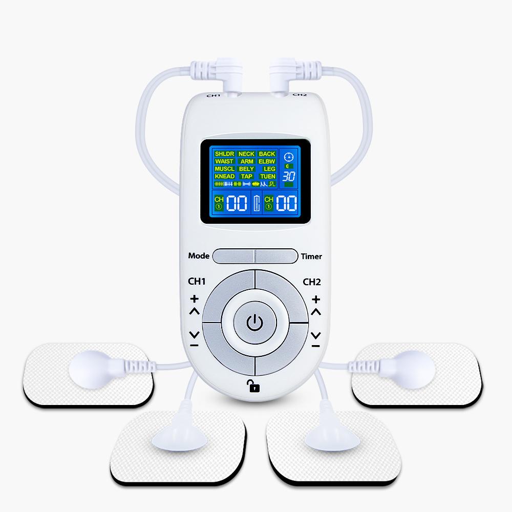 12 Modes Tens Machine Unit 4 Electrode Pads for Pain Relief Pulse Massage EMS Muscle Stimulation Tens Acupuncture Relax